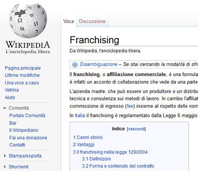 Contratto di franchising wikipedia